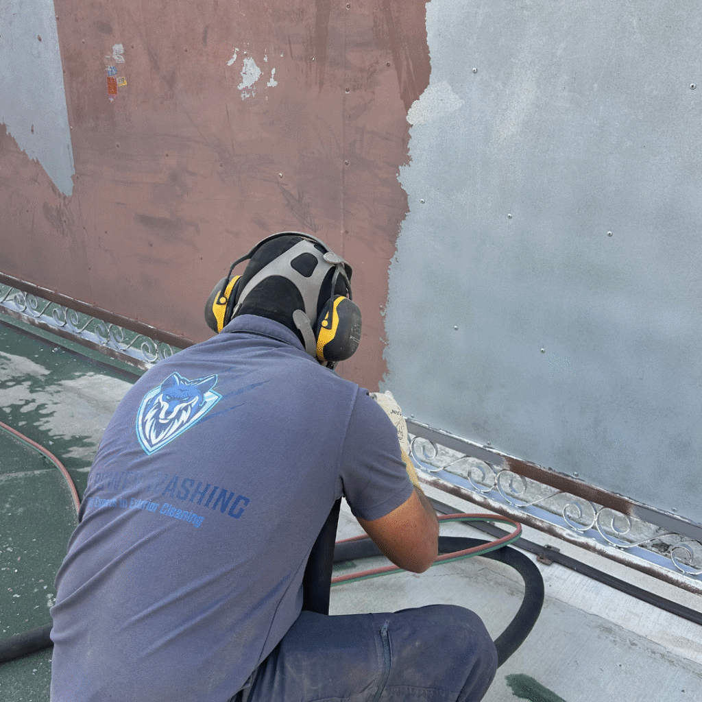 Steel sandblasting in Orange County