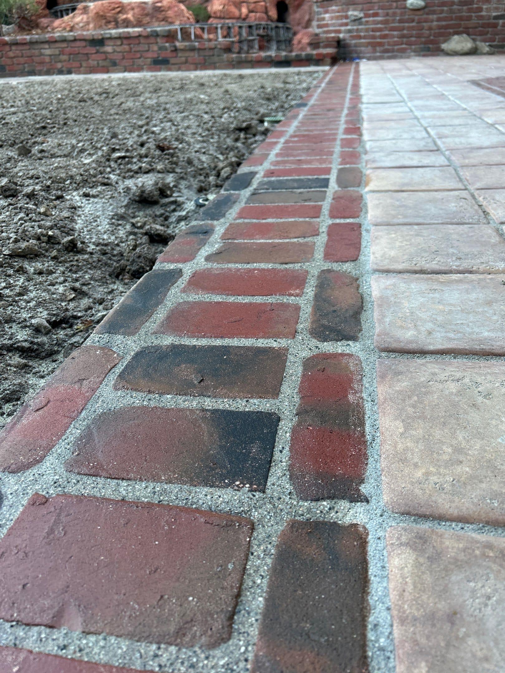 After sandblasting brick in Orange County