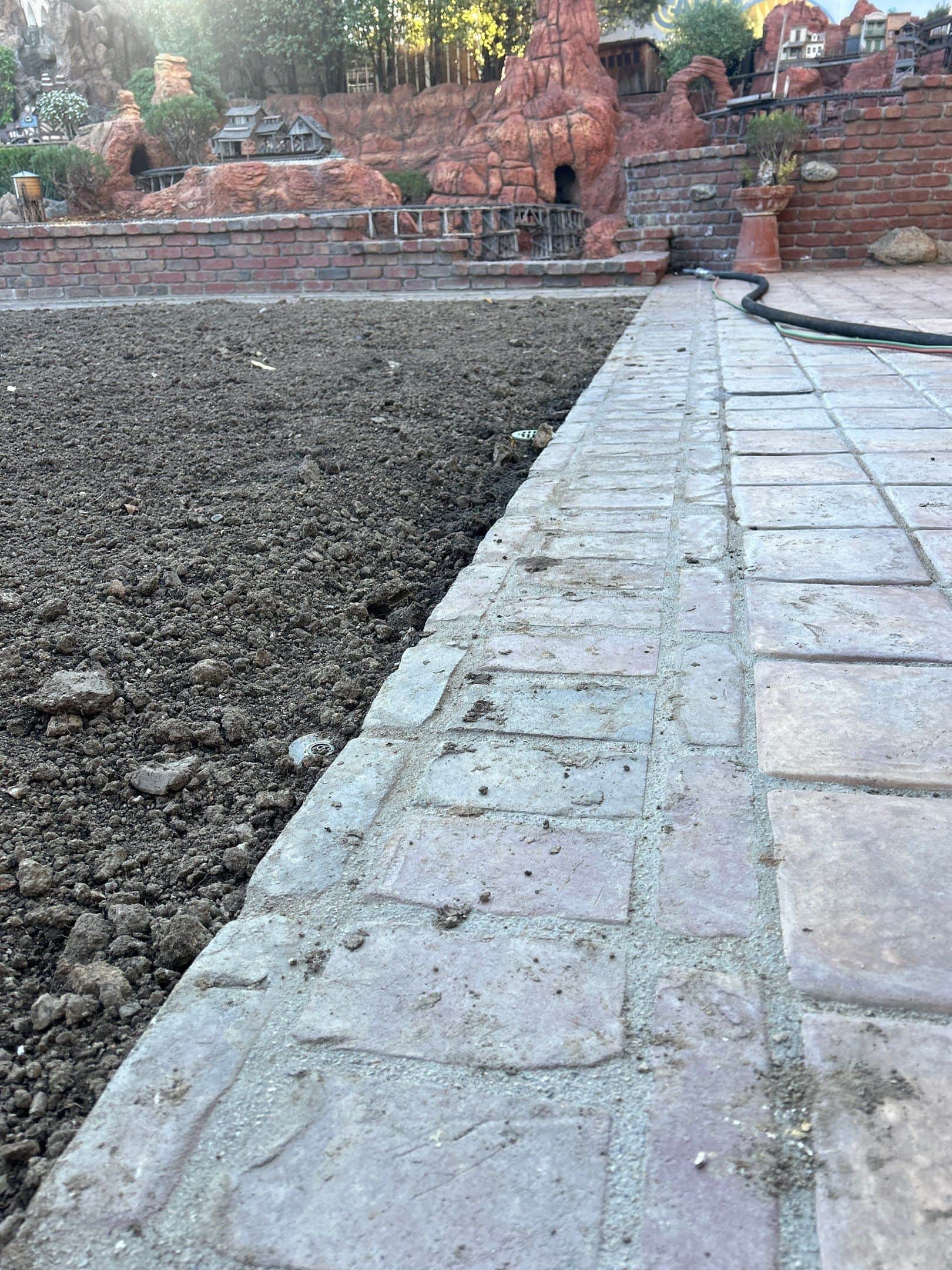 Before sandblasting brick in Orange County