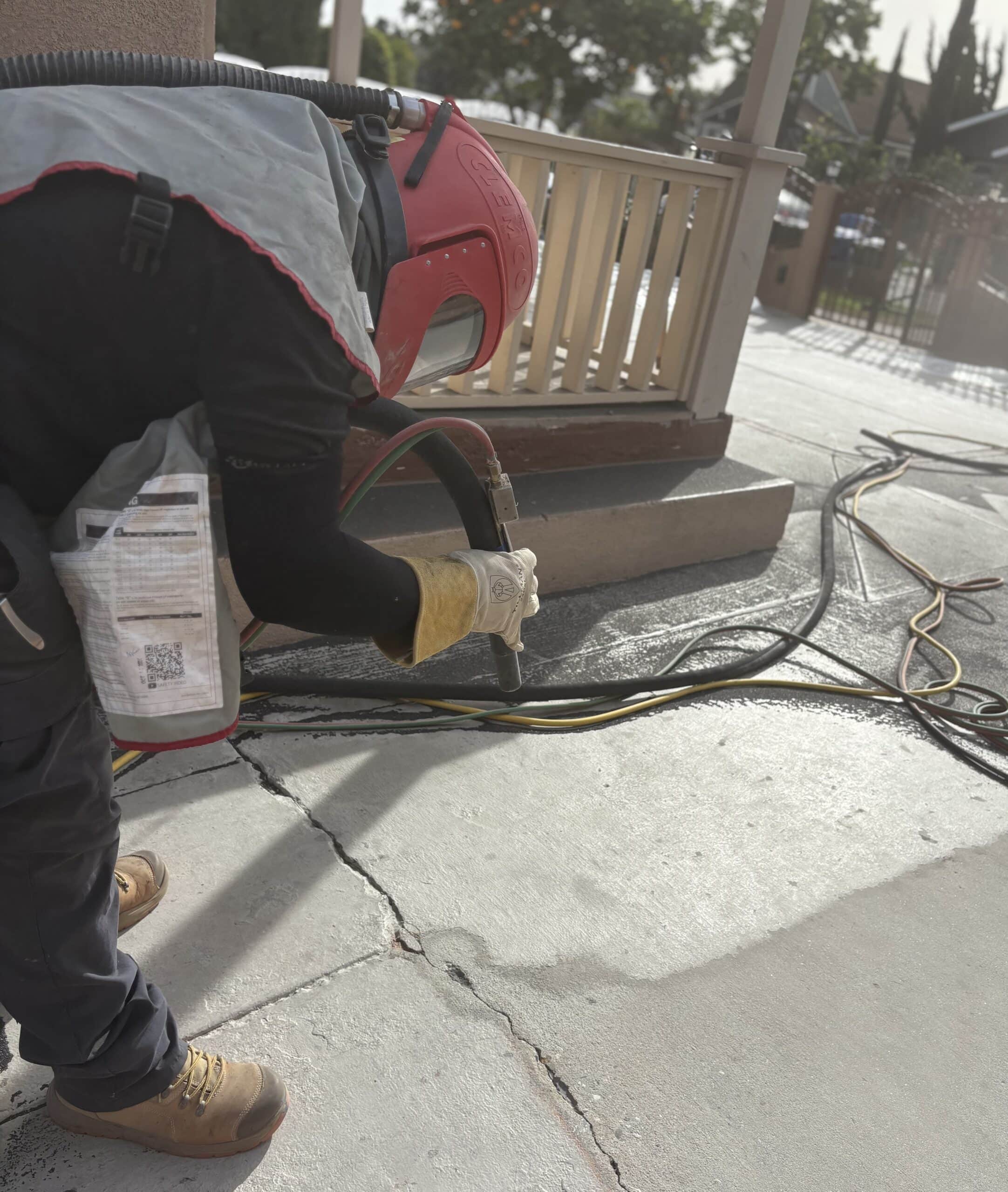 Sandblasting concrete in Orange County