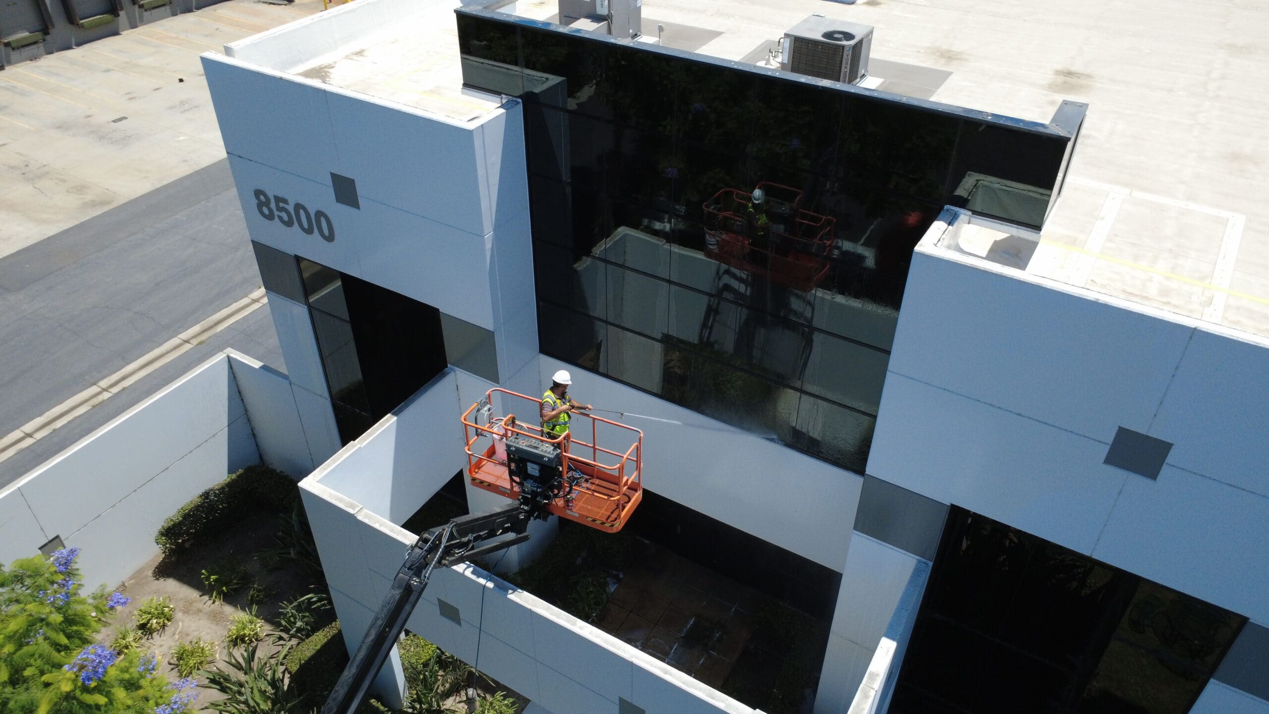 Exterior building wash in Pico Rivera, CA