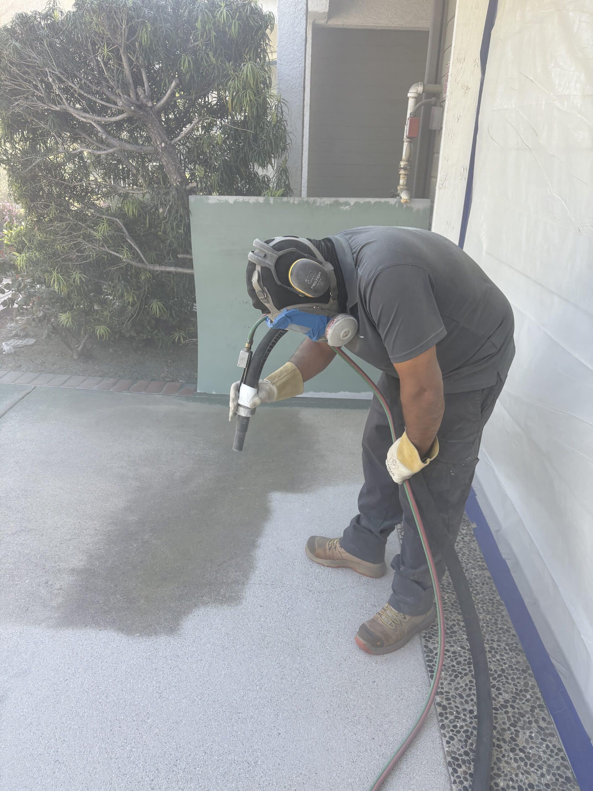 Concrete sandblasting for surface preparation in Los Angeles County