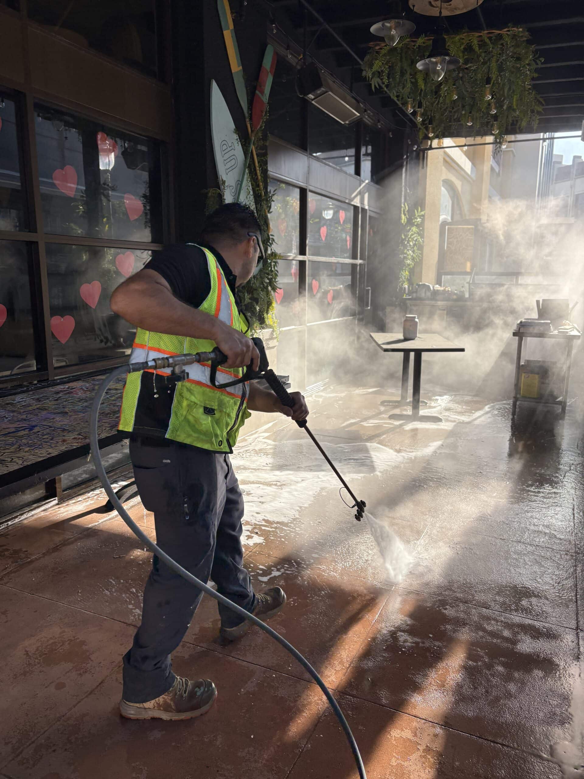 Pressure washing services for a restaurant in Buena Park, CA